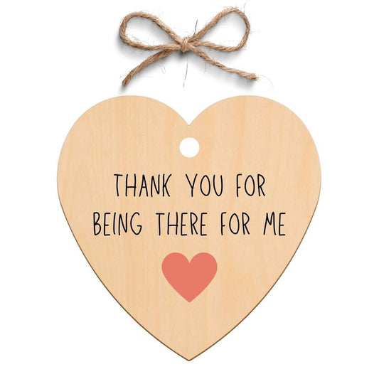 Second Ave Thank You For Being There For Me Wooden Hanging Friendship Heart Gift Plaque