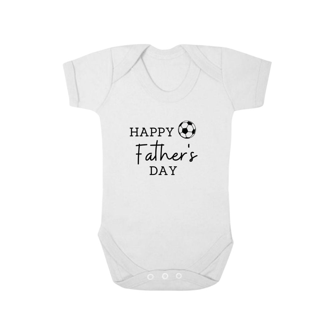 Second Ave Happy Father's Day Baby Grow Vest White Shortsleeve Babygrow Bodysuit - Design 3