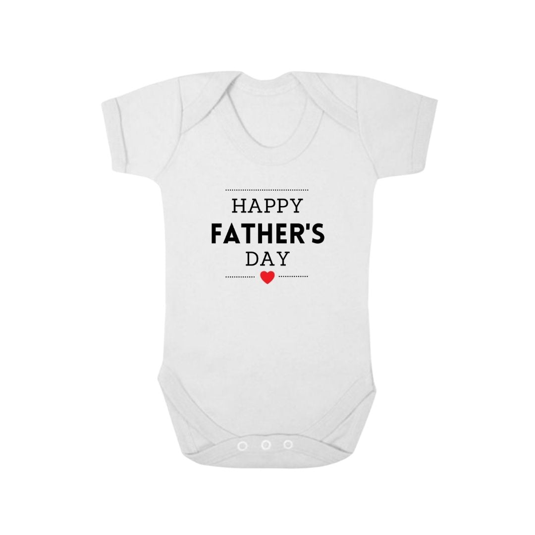 Second Ave Happy Father's Day Baby Grow Vest White Shortsleeve Babygrow Bodysuit - Design 4