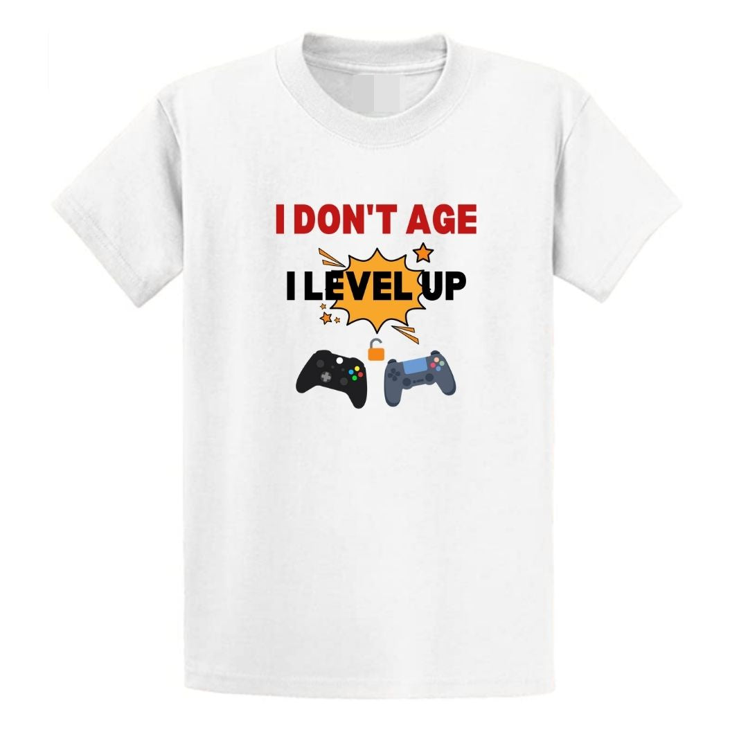 Second Ave Baby/Children's Gamer I Don't Age I Level Up White T Shirt Girls or Boys Top