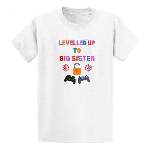 Second Ave Baby/Children's Gamer Levelled Up To Big Sister White T Shirt Girls Top