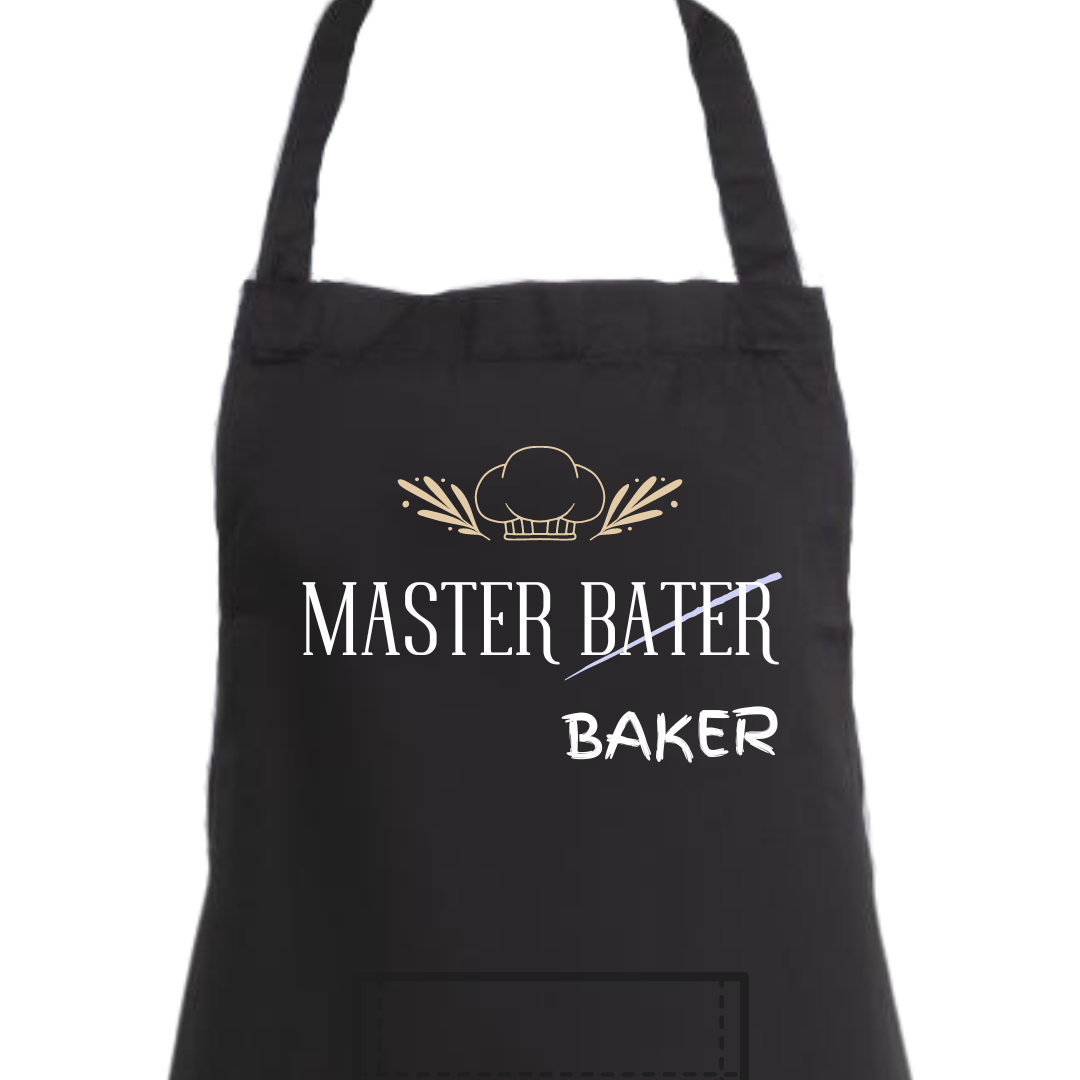 Second Ave Men's Funny Master Baker Black Apron Baking BBQ Grill Cooking Kitchen Apron