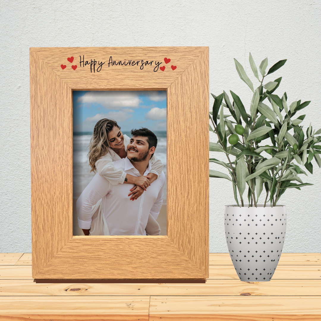 Second Ave Happy Anniversary Oak 6x4 Portrait Picture Photo Frame Gift