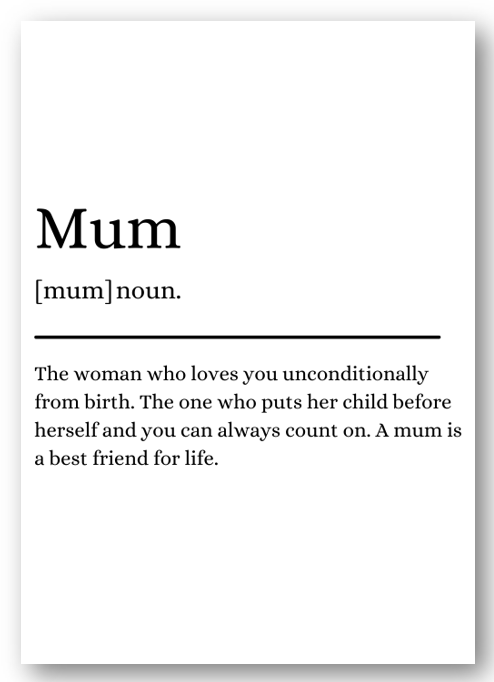 Second Ave Cute Mum Definition Birthday Mother's Day Card For Her