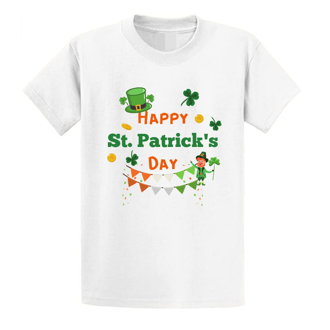 Second Ave Adult Unisex Happy St Patrick's Day Irish White T Shirt T-Shirt