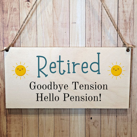 Second Ave Funny Retirement Wooden Hanging Gift Rectangle Home Sign Plaque