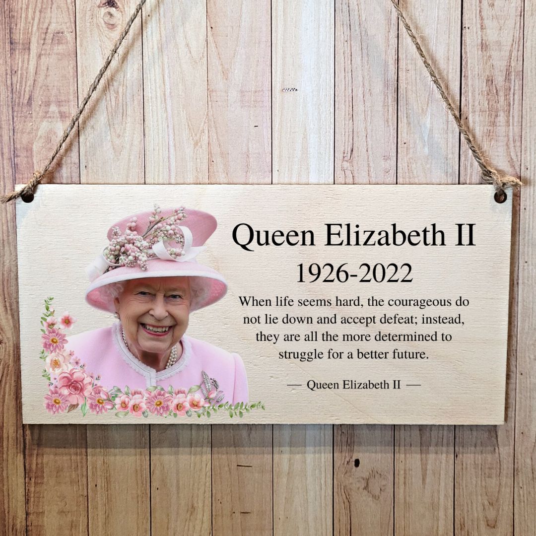 Second Ave Queen Elizabeth II Quote Commemorative Remembrance 1926-2022 Wooden Hanging Gift Rectangle Home Sign Plaque