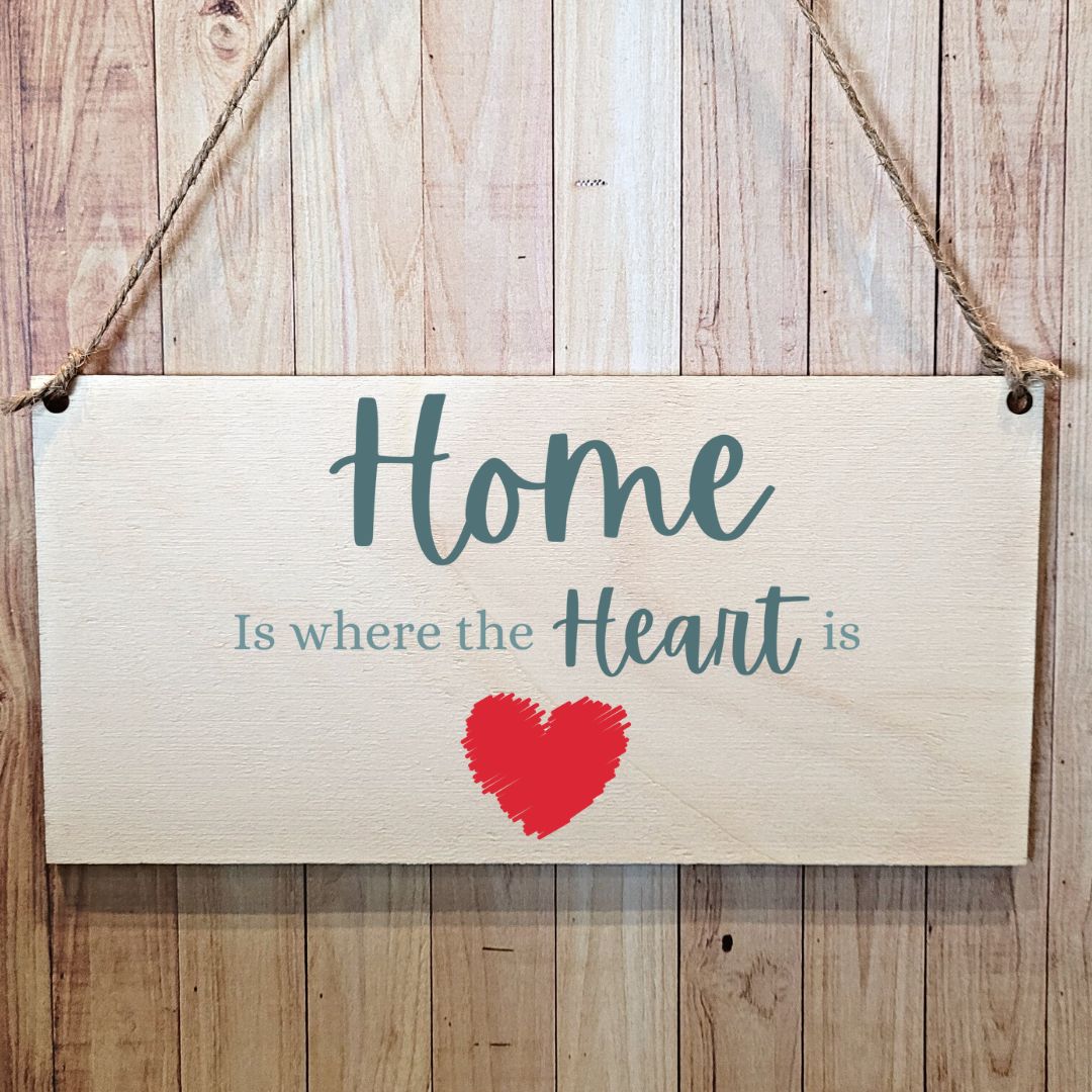 Second Ave Home Is Where The Heart Is Wooden Hanging Gift Friendship Rectangle New Home Sign Plaque