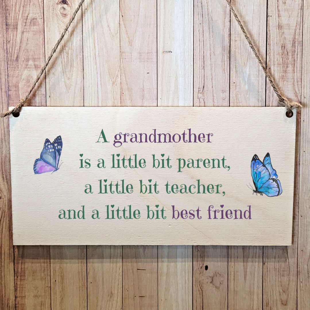 Second Ave Cute Grandmother Wooden Hanging Gift Sign Plaque Mother's Day Birthday