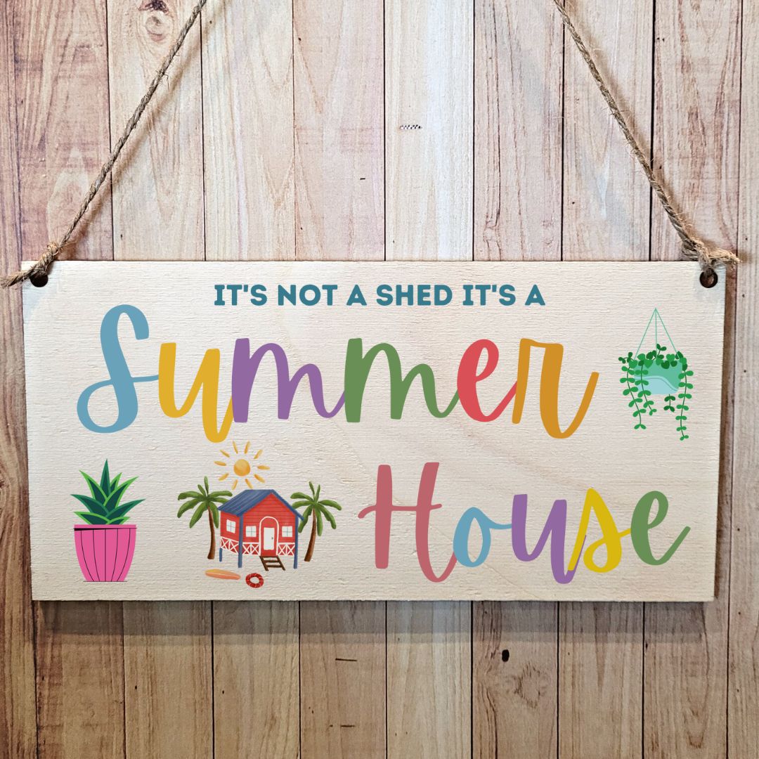 Second Ave Funny Joke It's Not A Shed It's A Summer House Wooden Hanging Gift Rectangle Sign Plaque