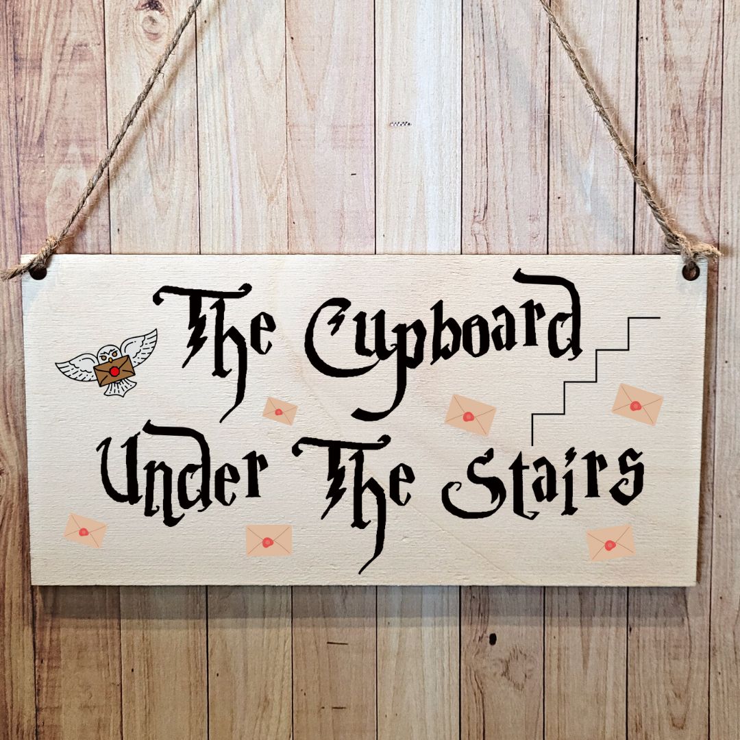 Second Ave Wizard Cupboard Under The Stairs Wooden Hanging Gift Rectangle Home Sign Plaque