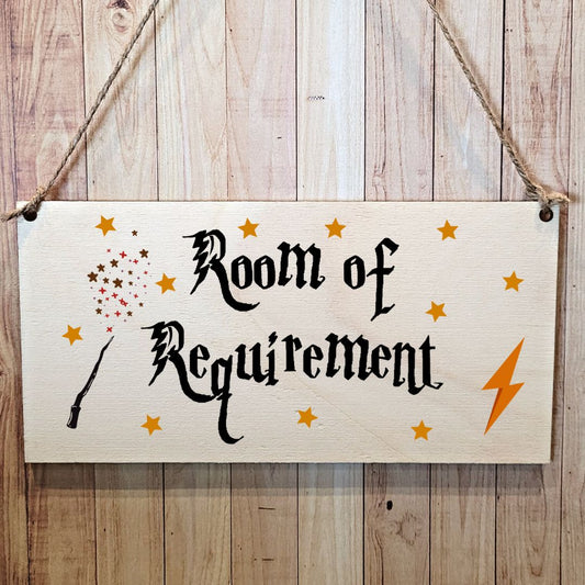 Second Ave Wizard Room of Requirement Wooden Hanging Gift Rectangle Home Sign Plaque