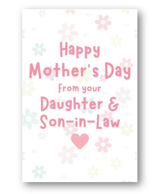 Second Ave Pink Hearts Mum Mother in Law Happy Mother's Day Card From Daughter & Son in Law