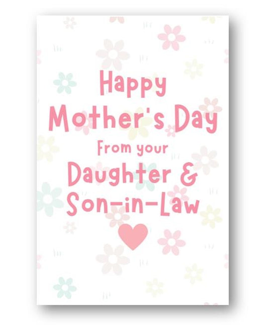 Second Ave Pink Hearts Mum Mother in Law Happy Mother's Day Card From Daughter & Son in Law