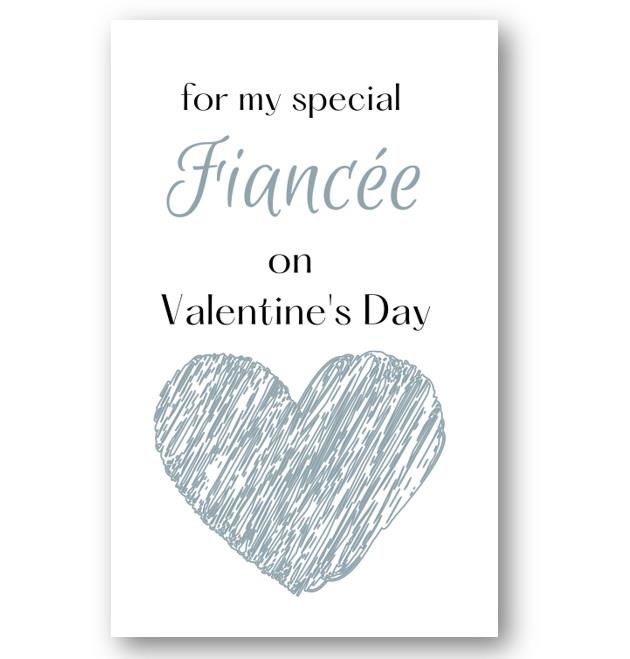 Second Ave Fiancée Valentine Card Cute Romantic Heart Card - Design 3