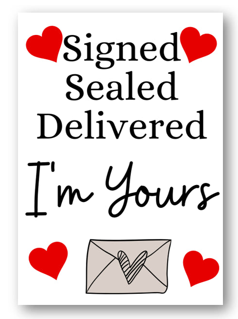 Second Ave Cute Funny Signed Sealed Delivered I'm Yours Birthday Valentine Card For Him/Her