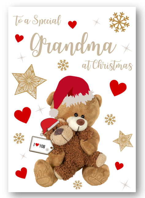 Second Ave Grandma Bear Heart Christmas Xmas Holiday Festive Greetings Card