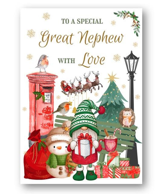 Second Ave Great Nephew Christmas Winter Postbox Xmas Holiday Festive Greetings Card