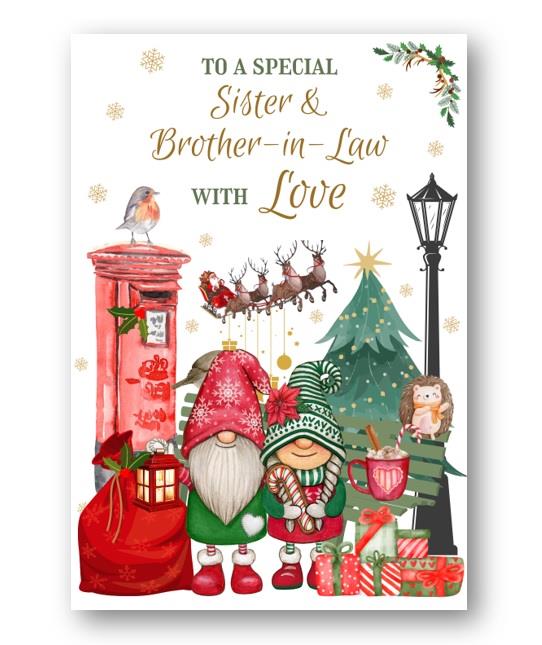 Second Ave Sister & Brother-in-Law Christmas Winter Postbox Xmas Holiday Festive Greetings Card