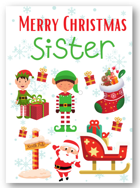 Second Ave Sister Santa Elf Workshop Children's Kids Christmas Xmas Holiday Festive Greetings Card