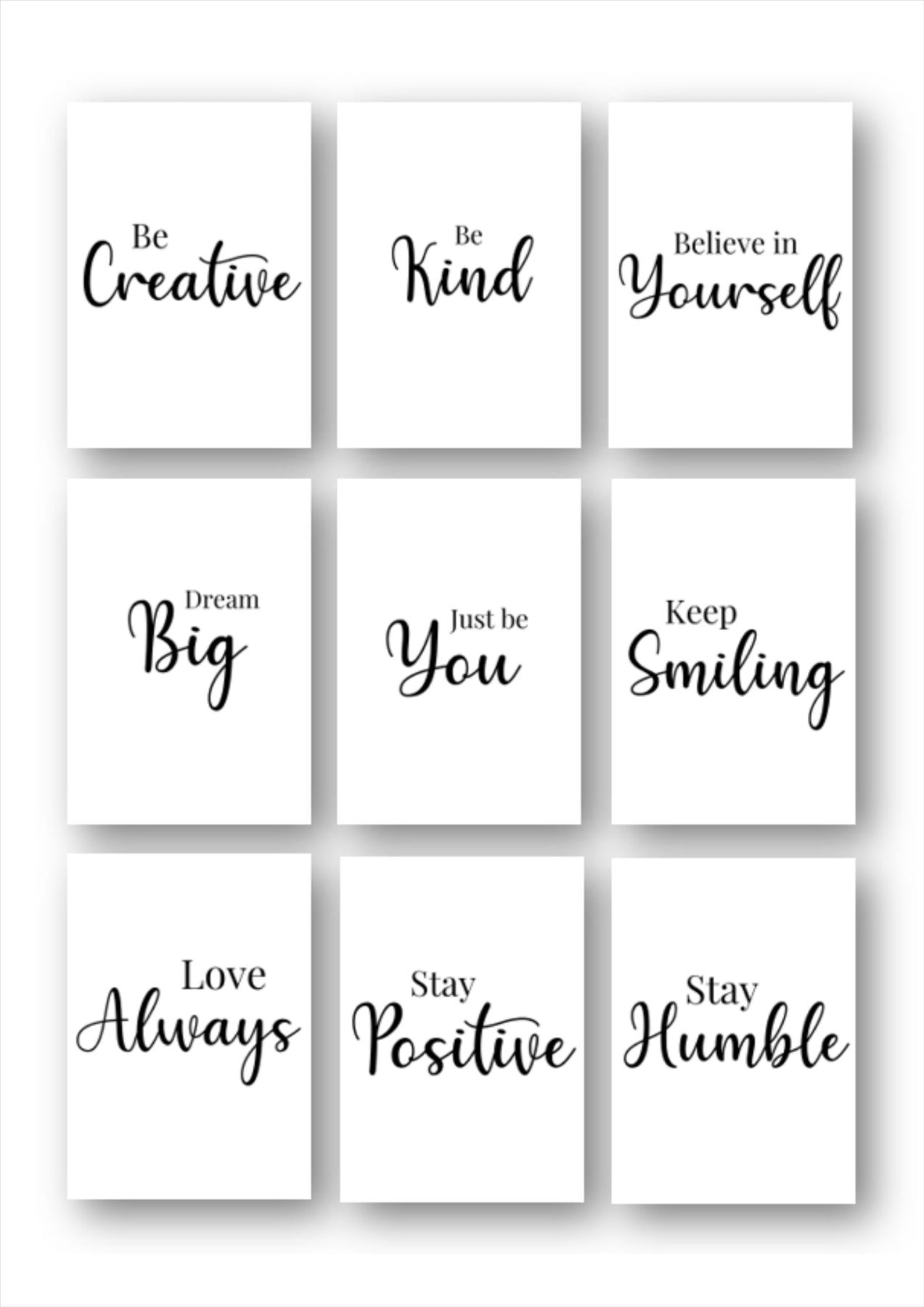 Second Ave A5 Set of 9 Inspirational Quote Motivational Phrases Print Poster Wall Art