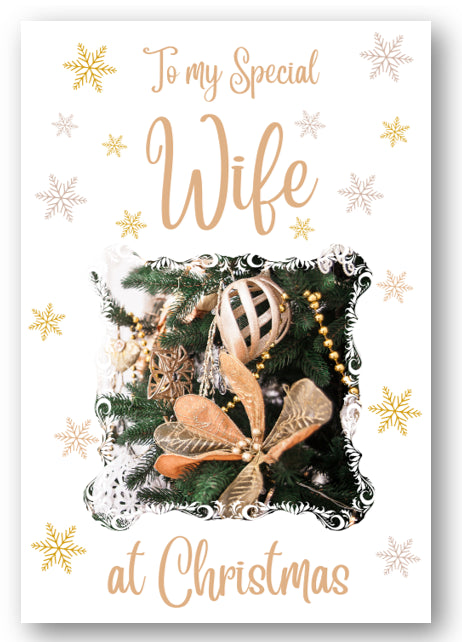 Second Ave Wife Christmas Gold Decoration Xmas Holiday Festive Greetings Card