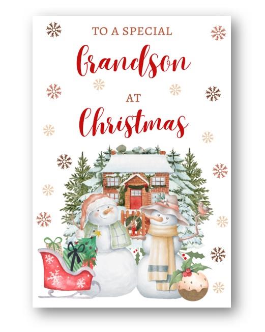 Second Ave Grandson Christmas Snowmen Winter Xmas Holiday Festive Greetings Card