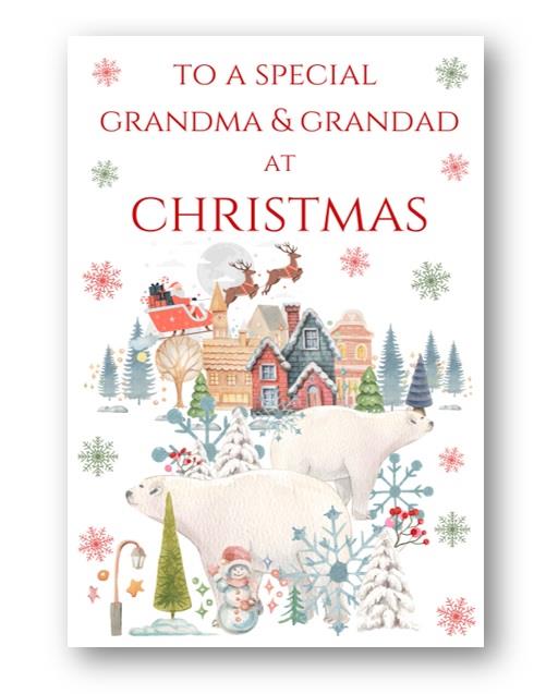 Second Ave Grandma & Grandad Christmas Polar Bear Xmas Holiday Festive Greetings Card