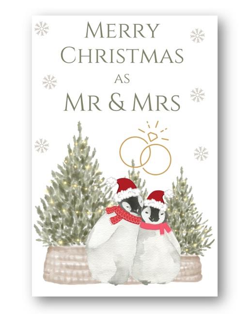 Second Ave First Christmas as Mr & Mrs Penguin Christmas Xmas Holiday Festive Greetings Card