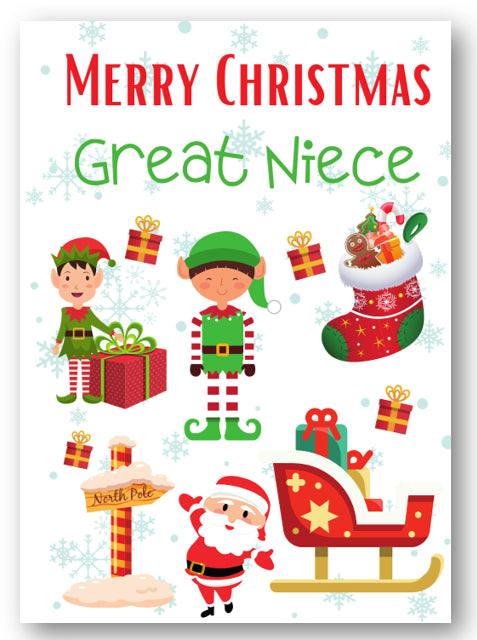 Second Ave Great Niece Santa Elf Workshop Children's Kids Christmas Xmas Holiday Festive Greetings Card