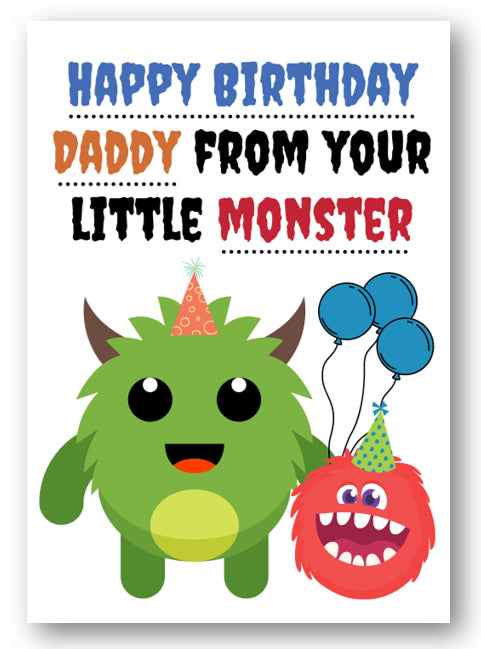 Second Ave Cute Daddy Card From Little Monster Happy Birthday Card