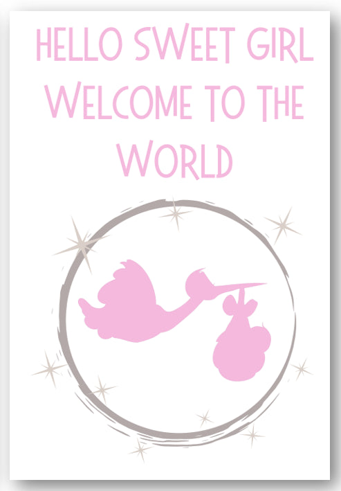 Second Ave Hello Sweet Girl Newborn Baby Congratulations Card