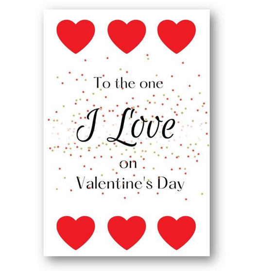 Second Ave To The One I Love Valentine Card Cute Romantic Heart Card - Design 2