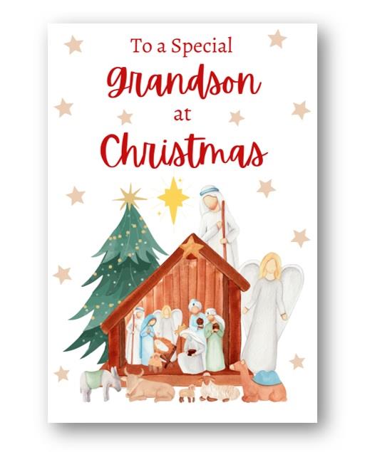 Second Ave Grandson Christmas Nativity Xmas Holiday Festive Greetings Card