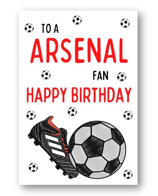 Second Ave Arsenal Football Fan Adult Children's Kids Birthday Greetings Card