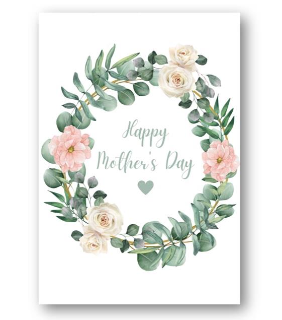 Second Ave Flower Wreath Happy Mother's Day Card For Mum Mummy Nan Nanny Grandma