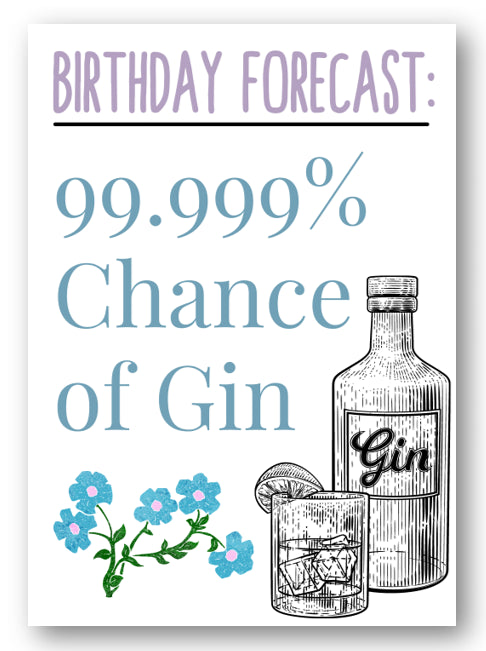 Second Ave Funny Birthday Forecast Gin Joke Happy Birthday Card