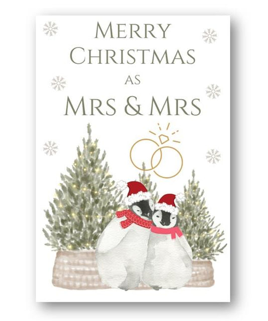 Second Ave First Christmas as Mrs & Mrs Penguin Christmas Xmas Holiday Festive Greetings Card