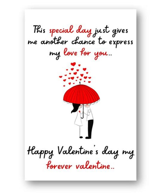 Second Ave Forever Valentine Love Card For Him/Her Cute Romantic Valentine's Day