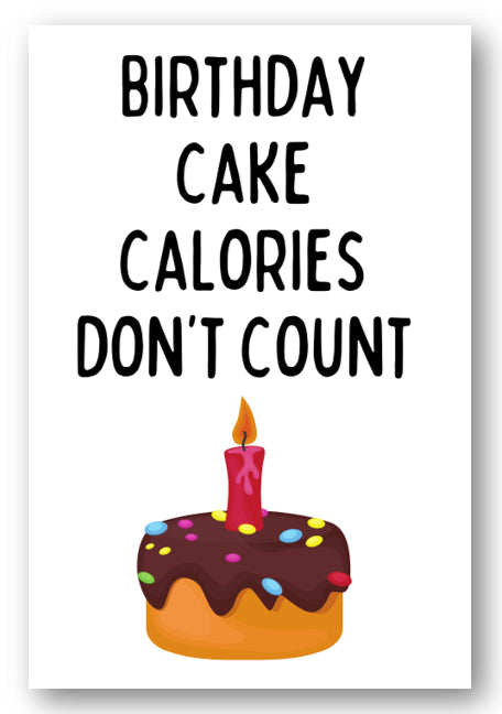 Second Ave Funny Birthday Cake Calories Don't Count Happy Birthday Card