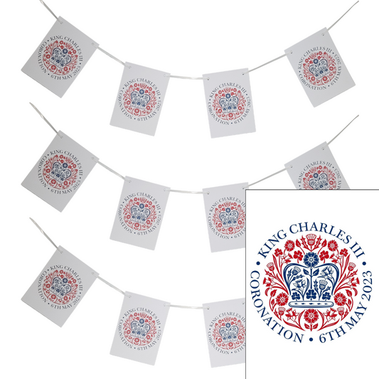 Second Ave 20ft King Charles III Royal Coronation Emblem Logo Celebration Decoration 20pcs Bunting