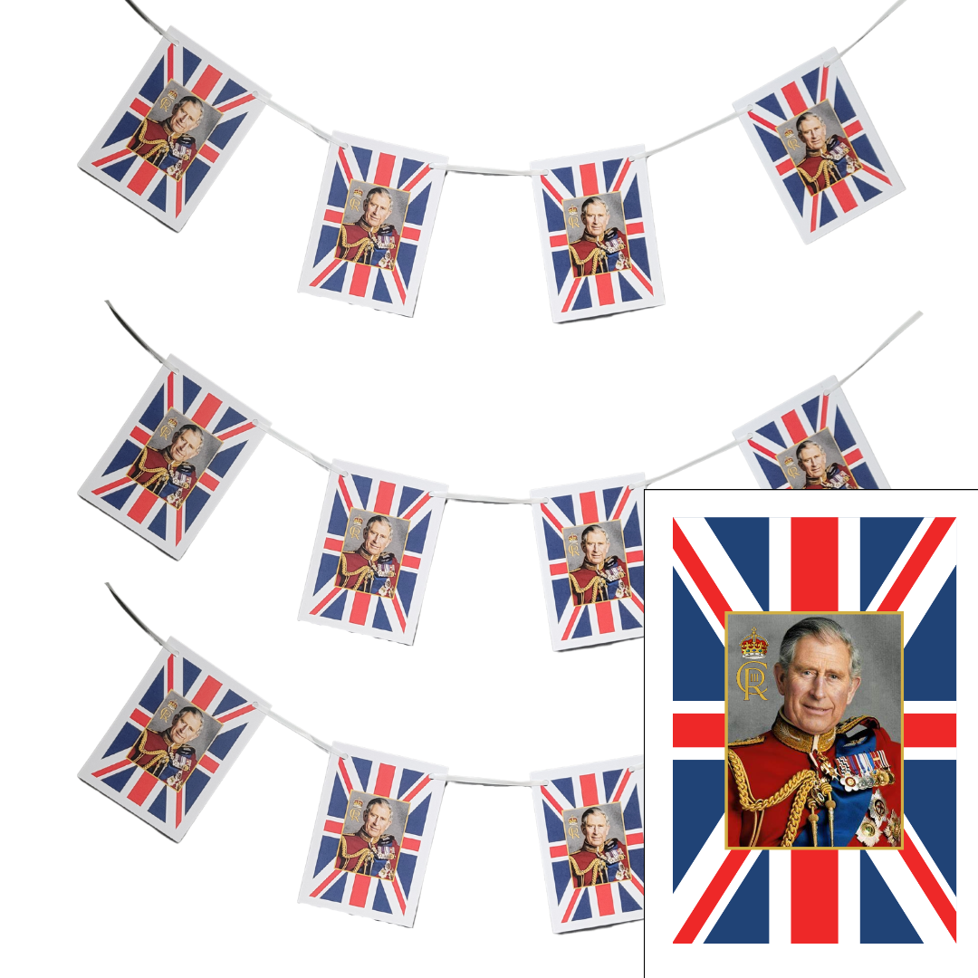 Second Ave 20ft King Charles III Royal Coronation Great Britain Celebration Decoration 20pcs Bunting