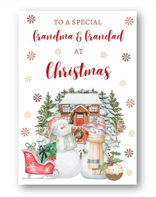 Second Ave Grandma & Grandad Christmas Snowmen Winter Xmas Holiday Festive Greetings Card