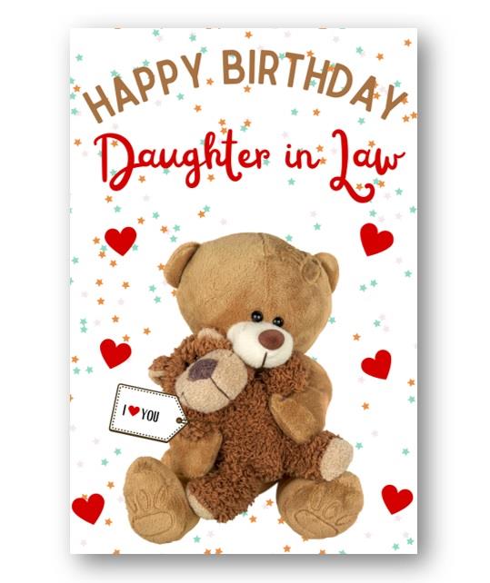 Second Ave Daughter in Law I Love You Bear Cute Happy Birthday Card Greetings Card