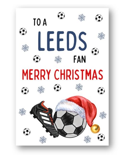 Second Ave Leeds United Football Fan Adult Children's Kids Christmas Xmas Holiday Festive Greetings Card