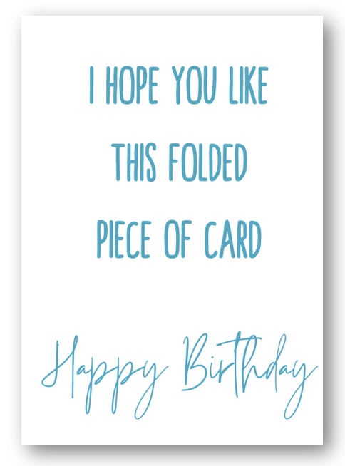 Second Ave Funny Folded Piece of Card Happy Birthday Card