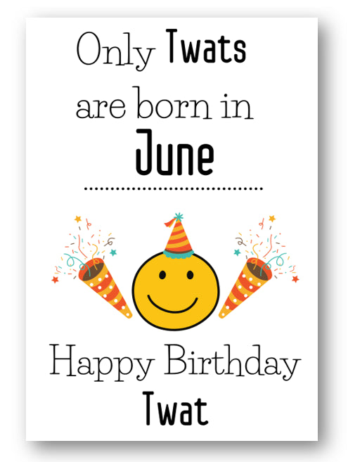 Second Ave Funny Born In June Joke Happy Birthday Card