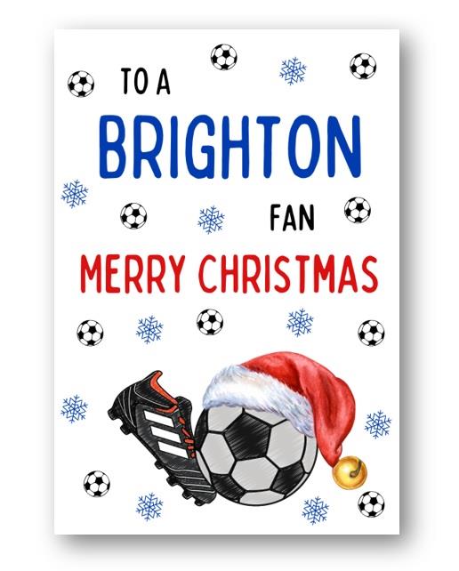 Second Ave Brighton Football Fan Adult Children's Kids Christmas Xmas Holiday Festive Greetings Card