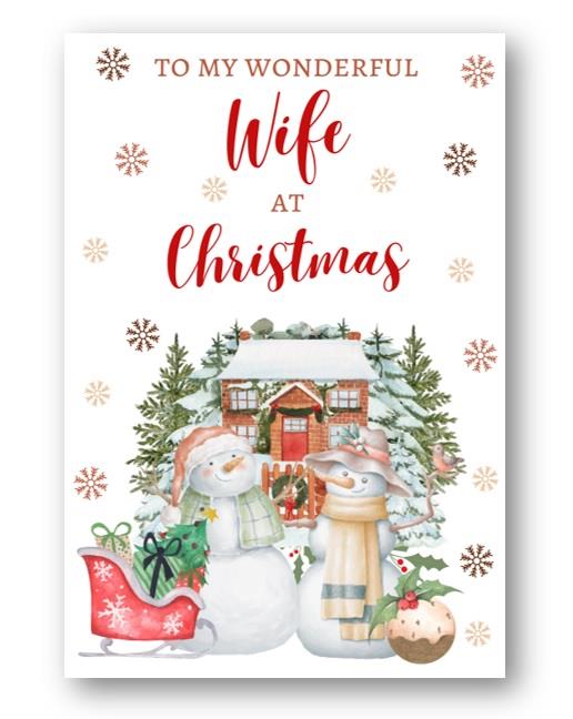 Second Ave Wife Christmas Snowmen Winter Xmas Holiday Festive Greetings Card