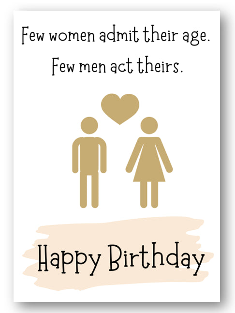 Second Ave Funny Men & Women Age Happy Birthday Card